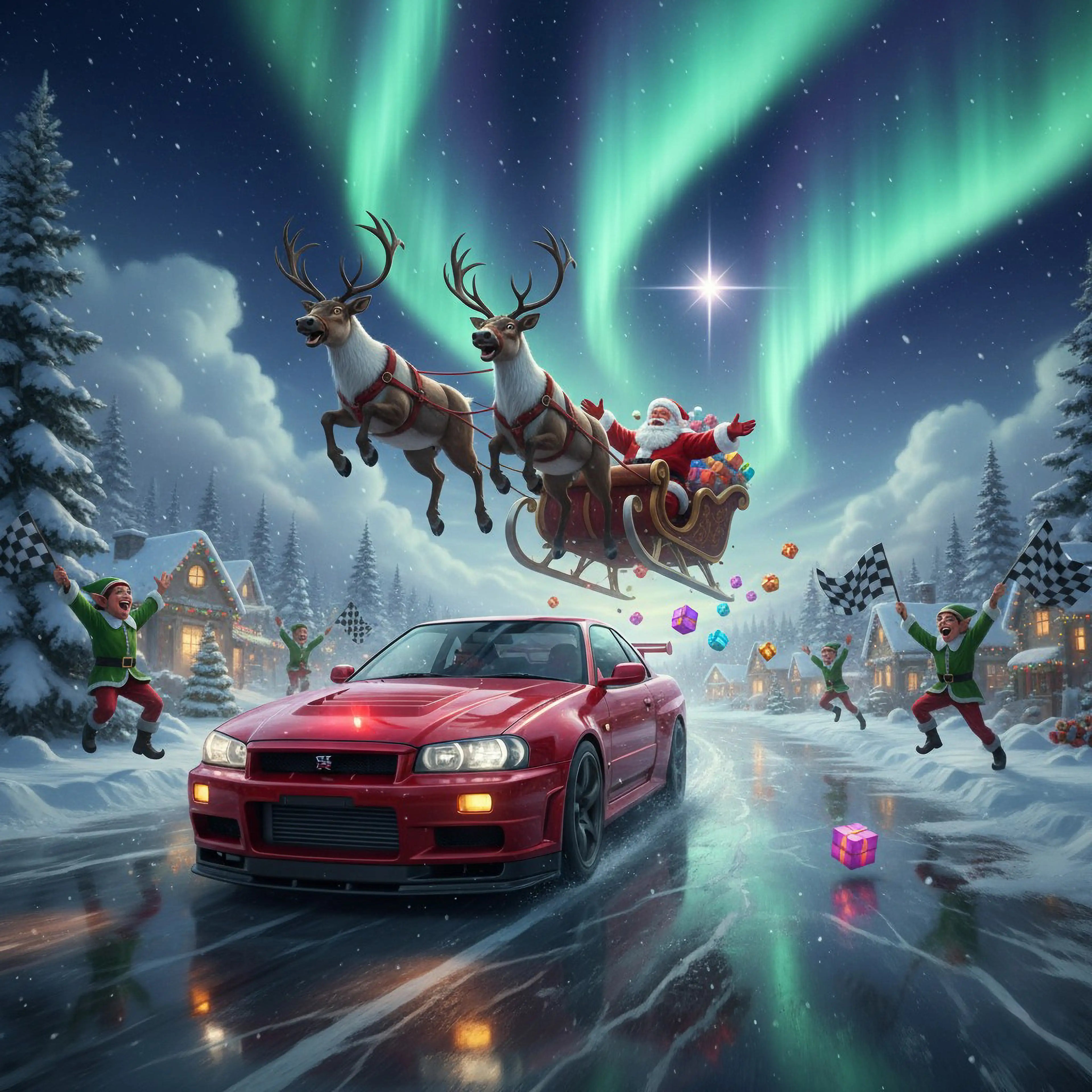 Nissan R34 GTR Christmas  Puzzle