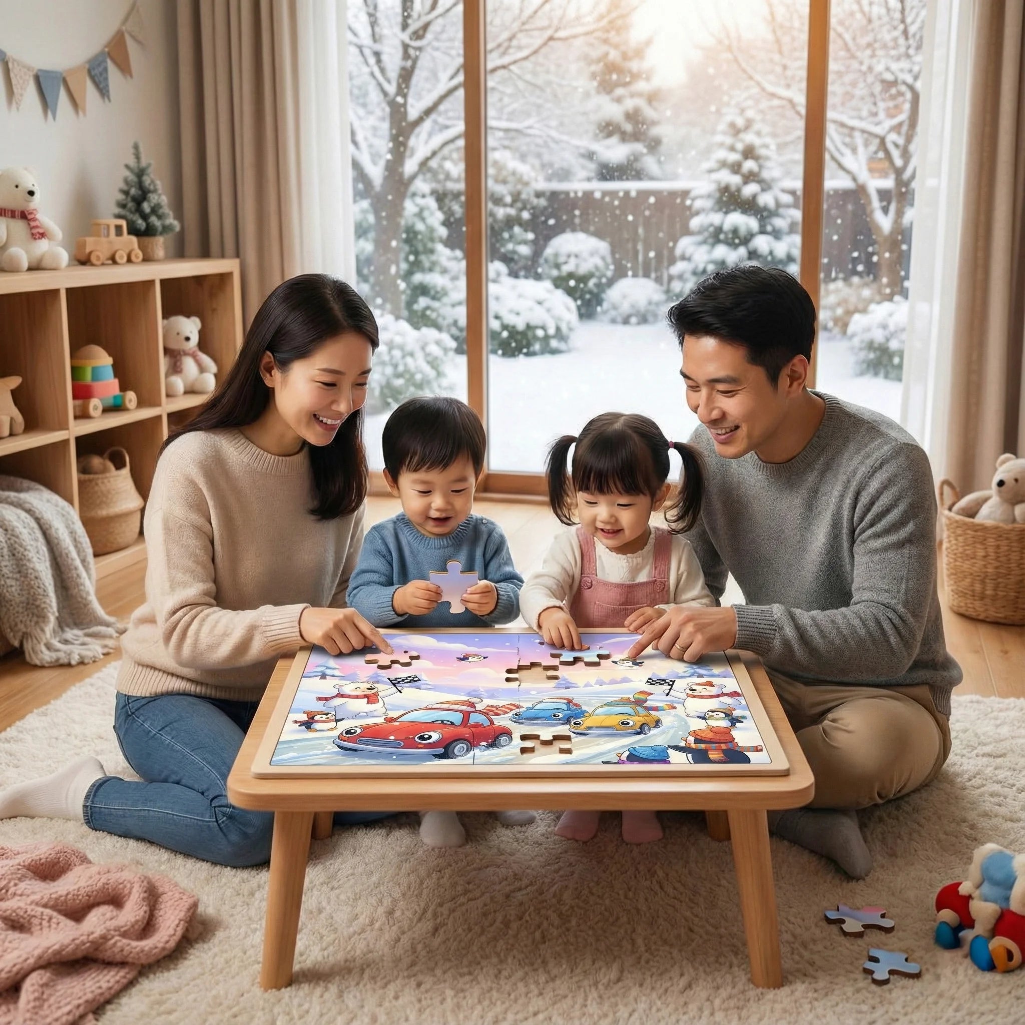 Car Kids Puzzle Snow Race