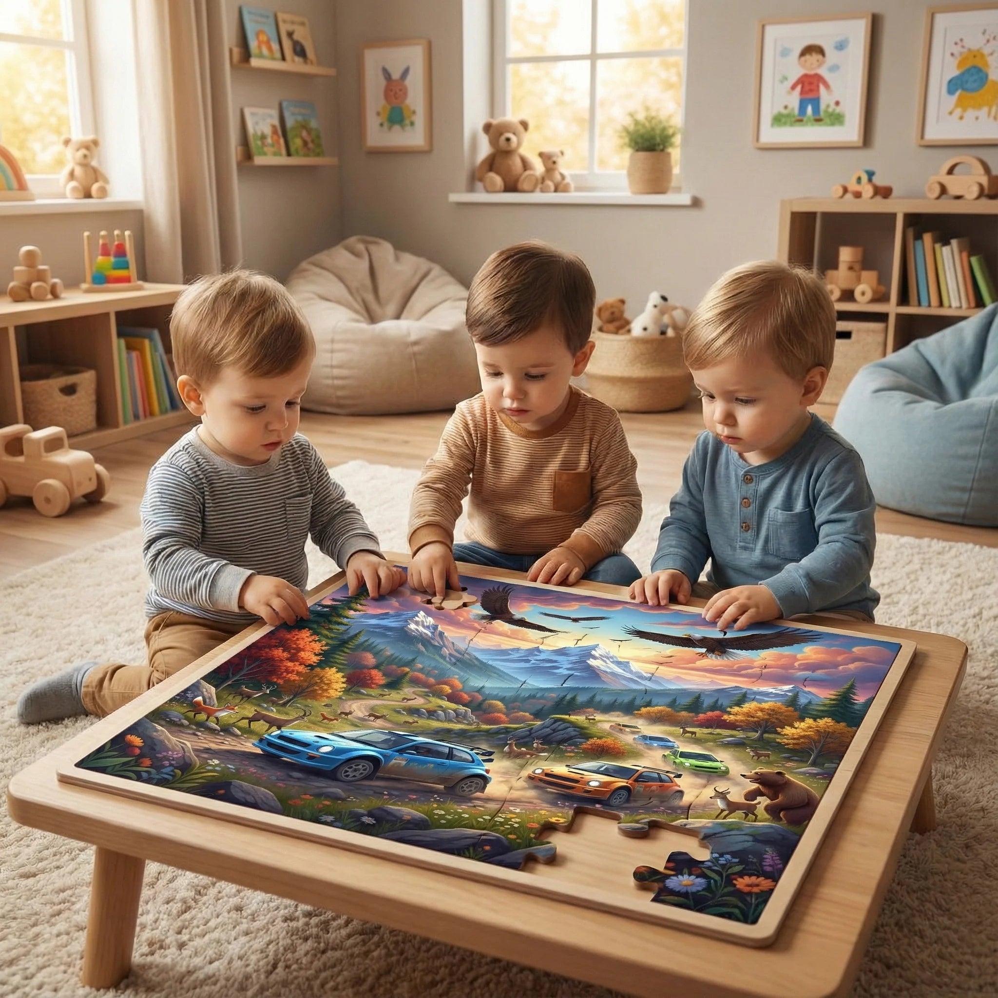 Car rally Kids Puzzle with Eagles 2