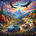 Car rally Kids Puzzle with Eagles 2