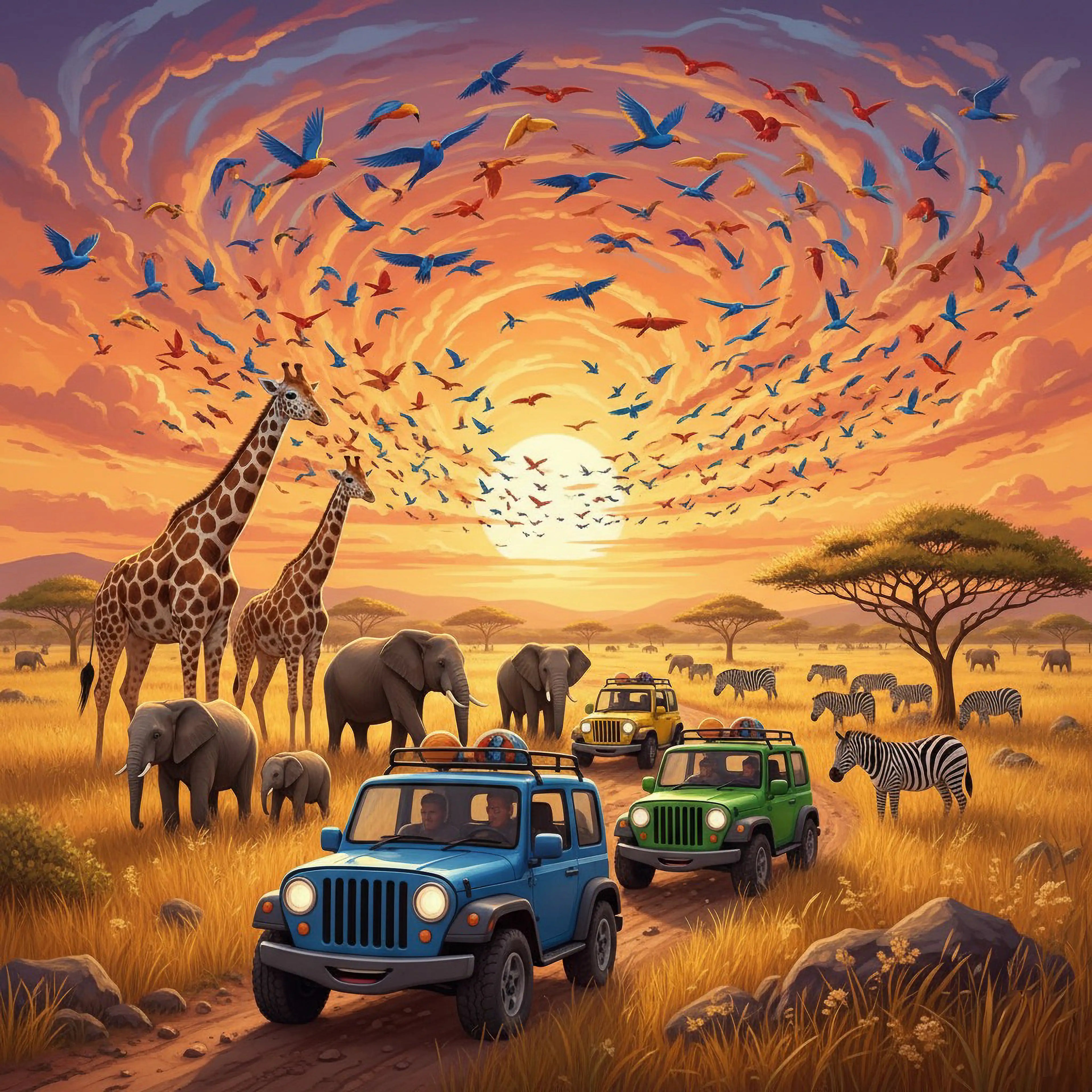 Car Kids Puzzle Savannah trip