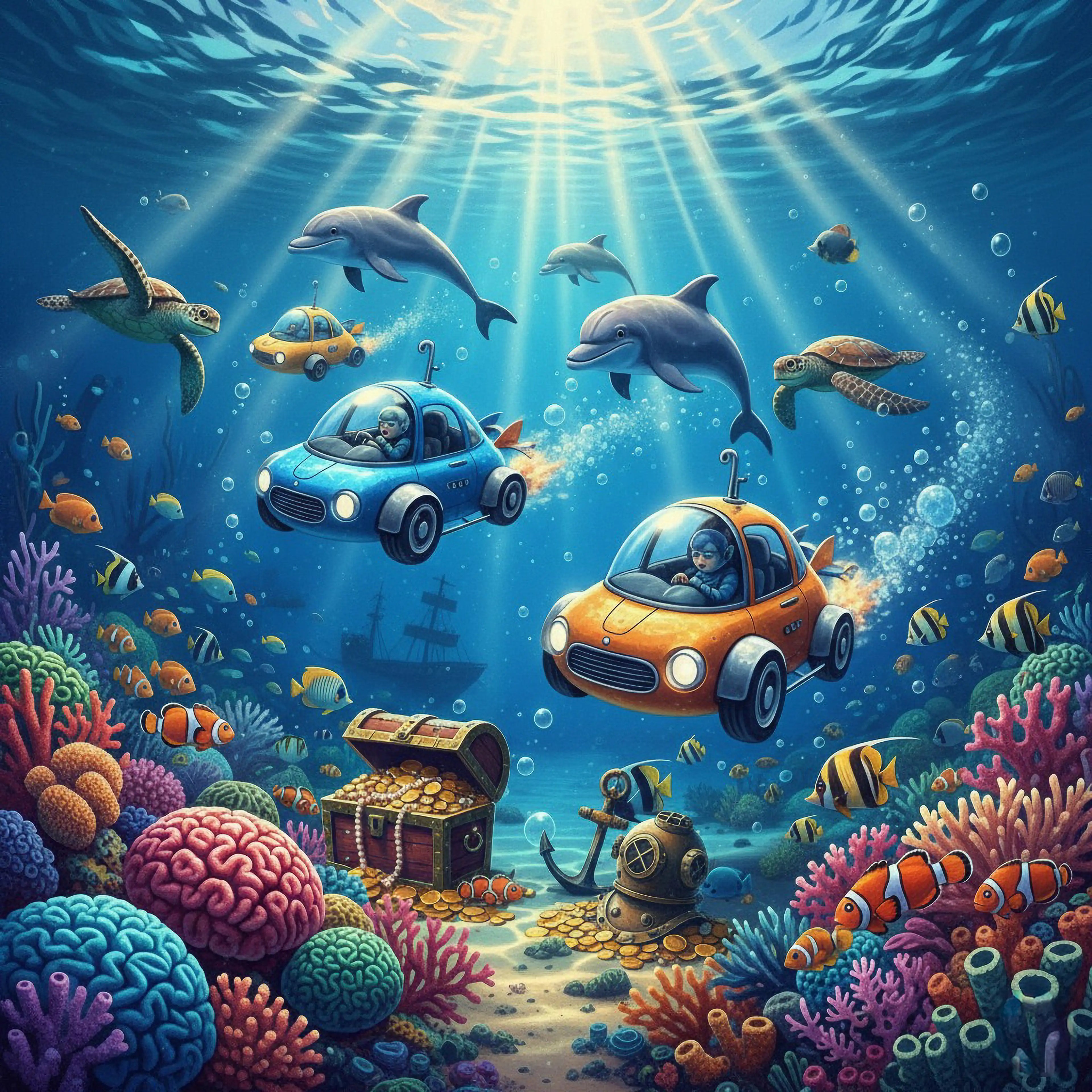 Car Kids Puzzle Exploring The Sea
