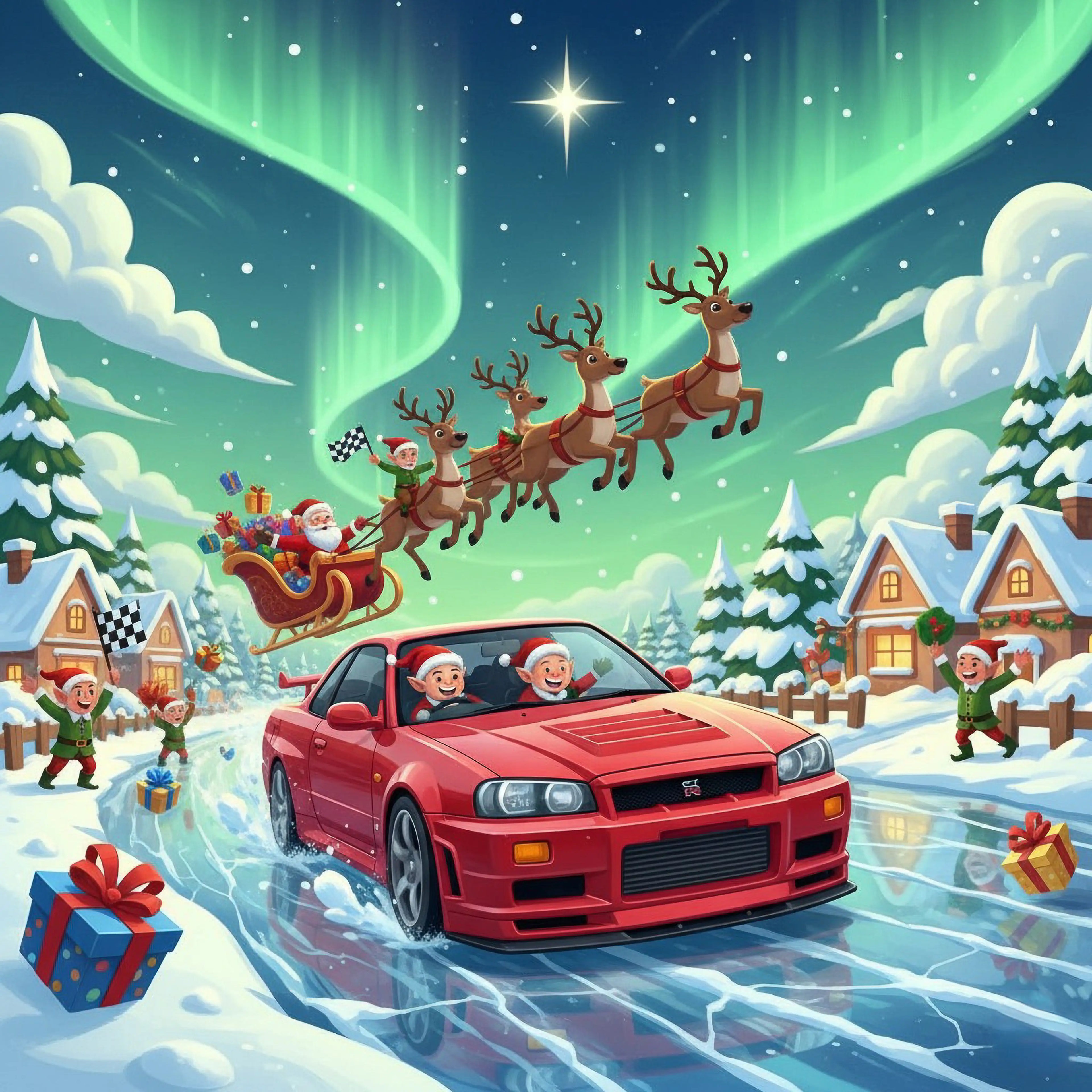 Car Kids Puzzle Racing Santa