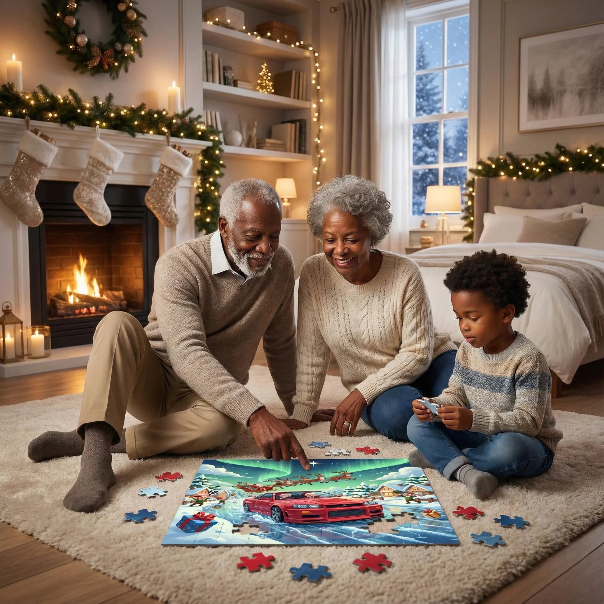 Car Kids Puzzle Racing Santa