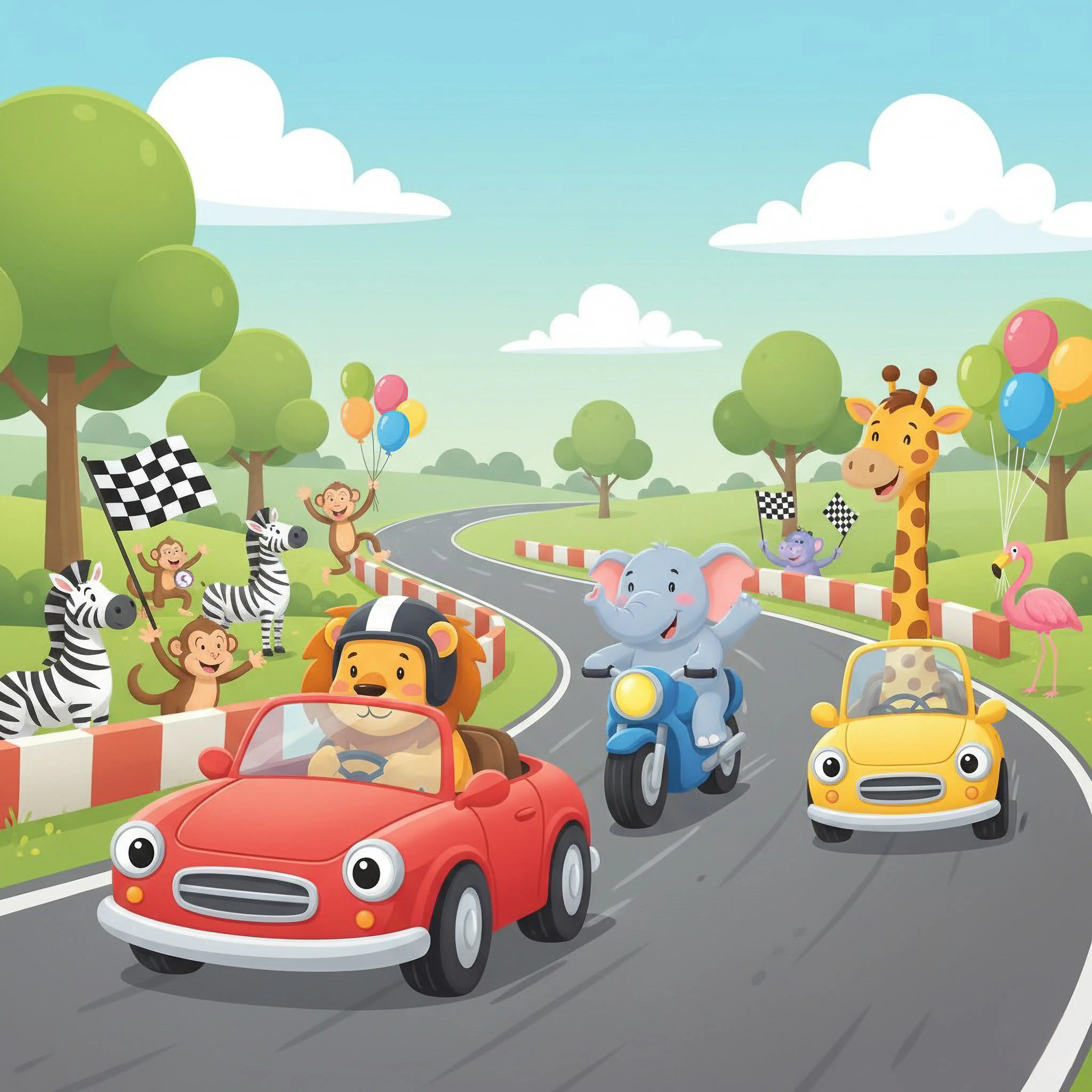 Car Kids Puzzle Animal Race