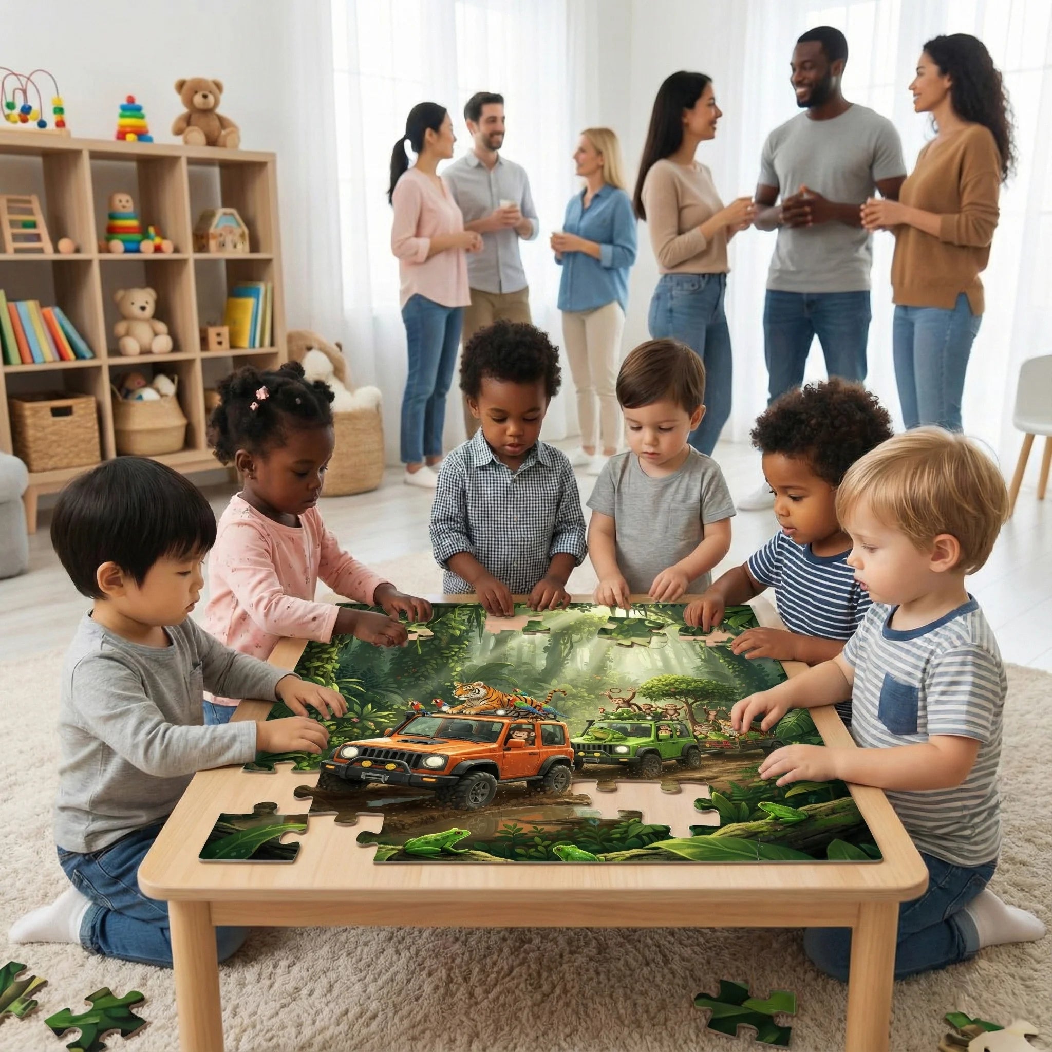 Car Kids Puzzle Jungle trip