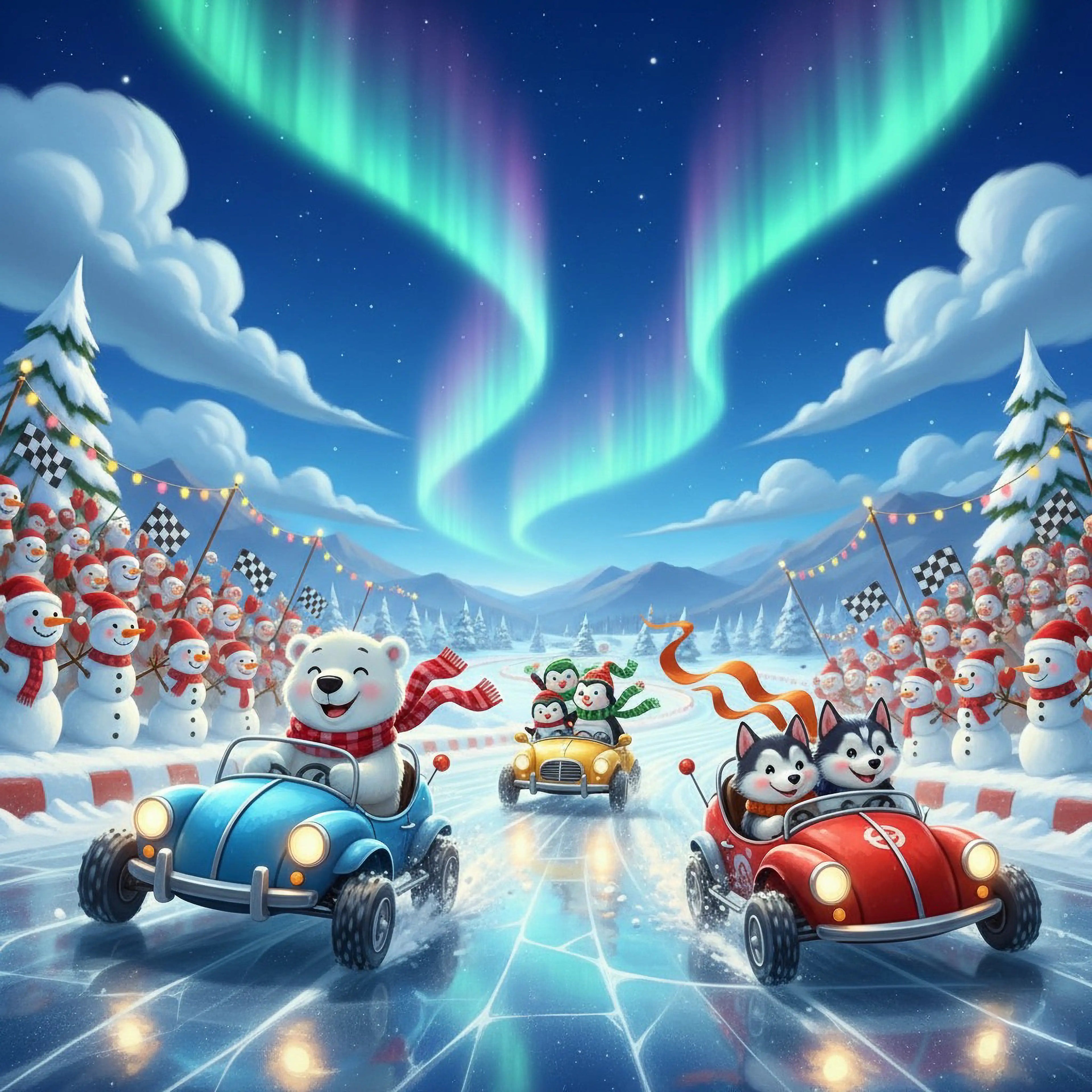Car Kids Puzzle Championship Snow Race