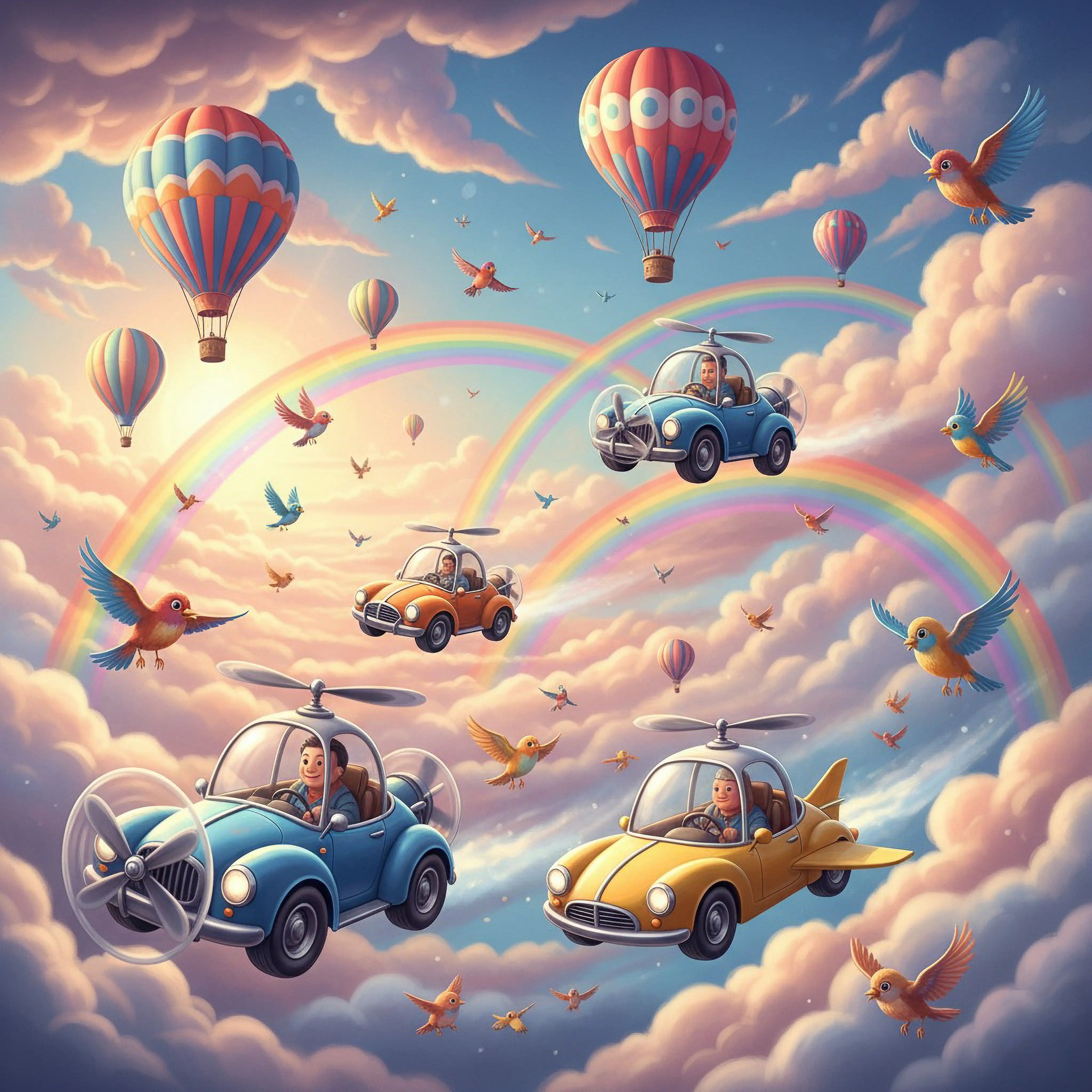 Car Kids Puzzle with Air Balloons 2