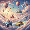 Car Kids Puzzle with Air Balloons 2