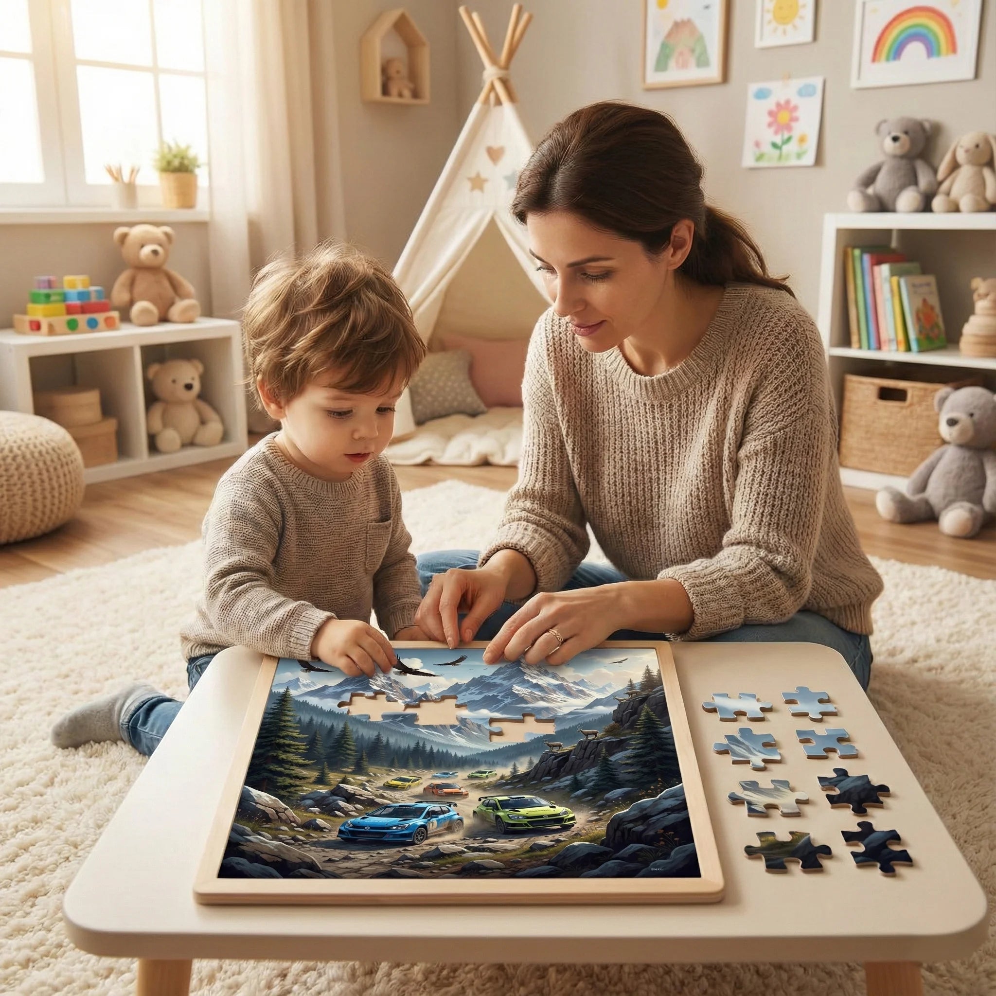 Car rally Kids Puzzle with Eagles 2