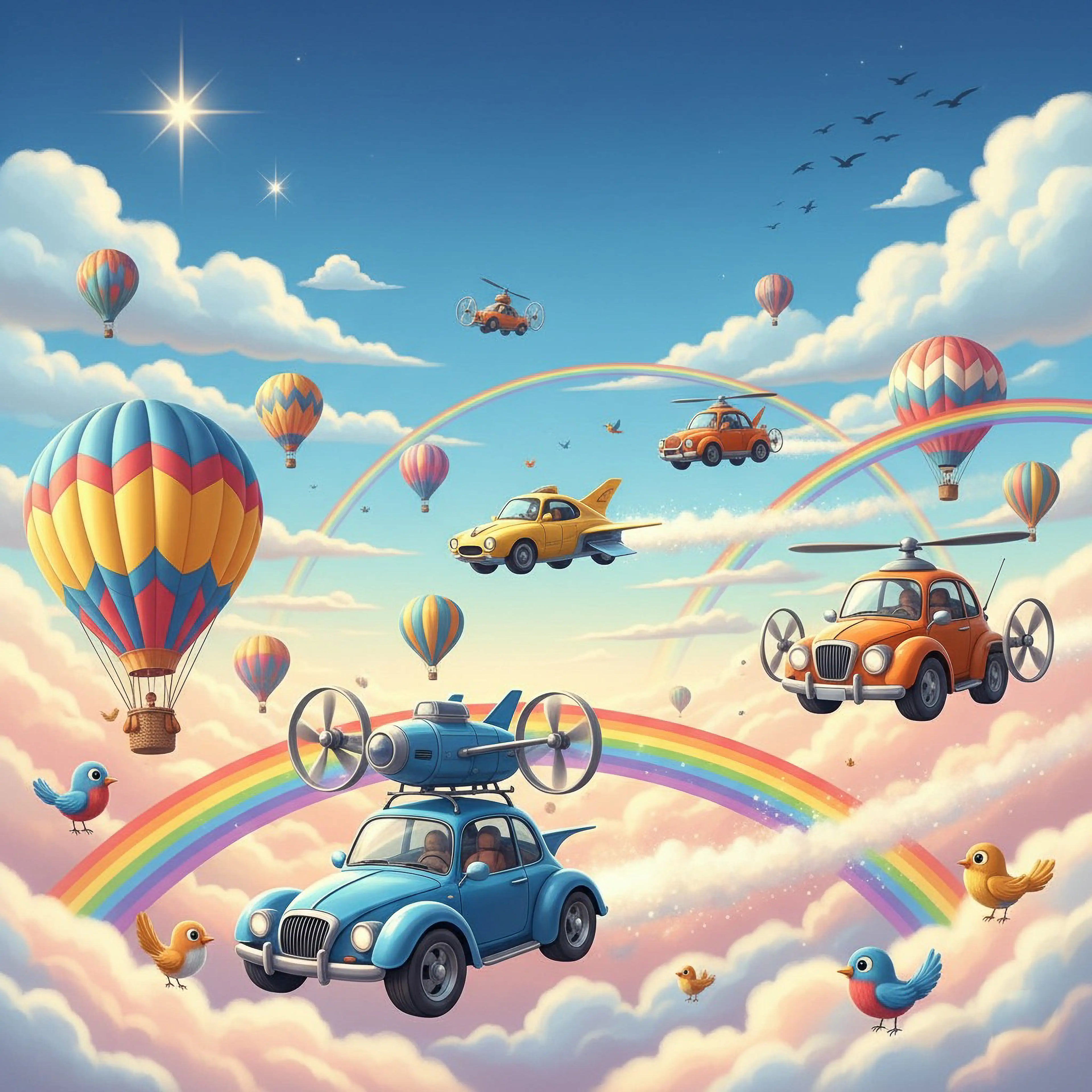 Car Kids Puzzle with Air Balloons 2